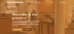 Kast Orthodontics Website in Burnt Orange Layout